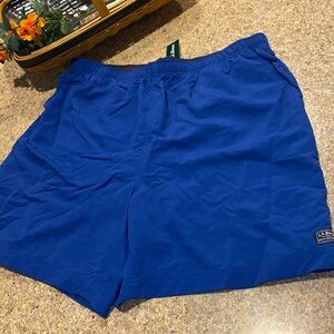 NWT L.L. Bean Classic Supplex Sport Short 6” Swim With FLAWS Cobalt Blue Large